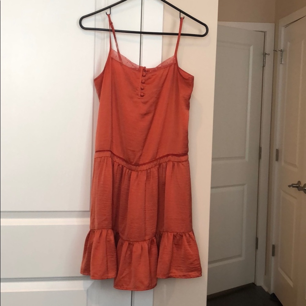 Silky Orange Summer Slip Dress